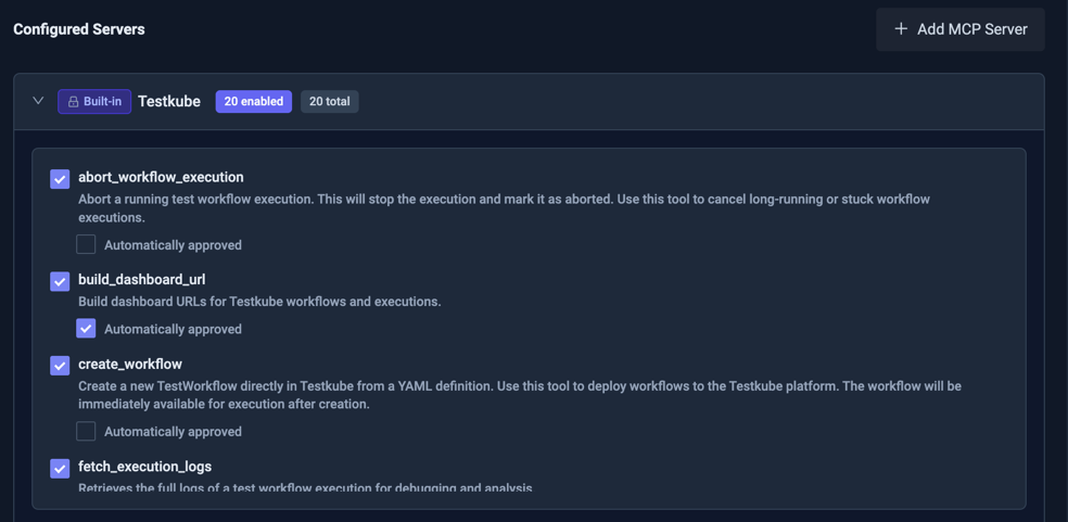 AI Agent Testkube MCP Server