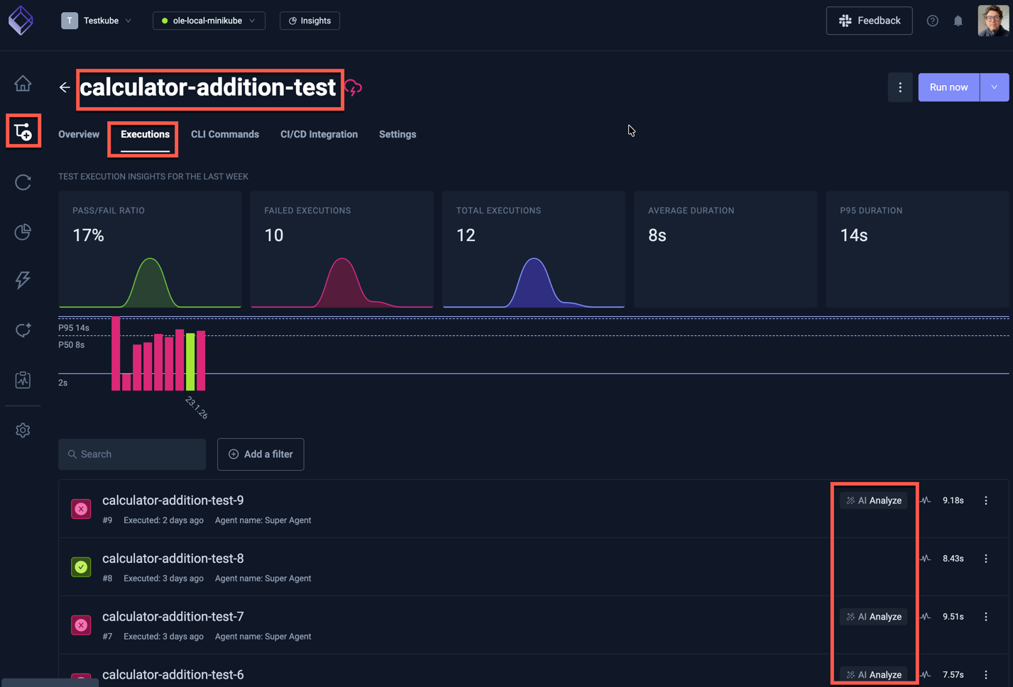 AI Analysize in Executions List
