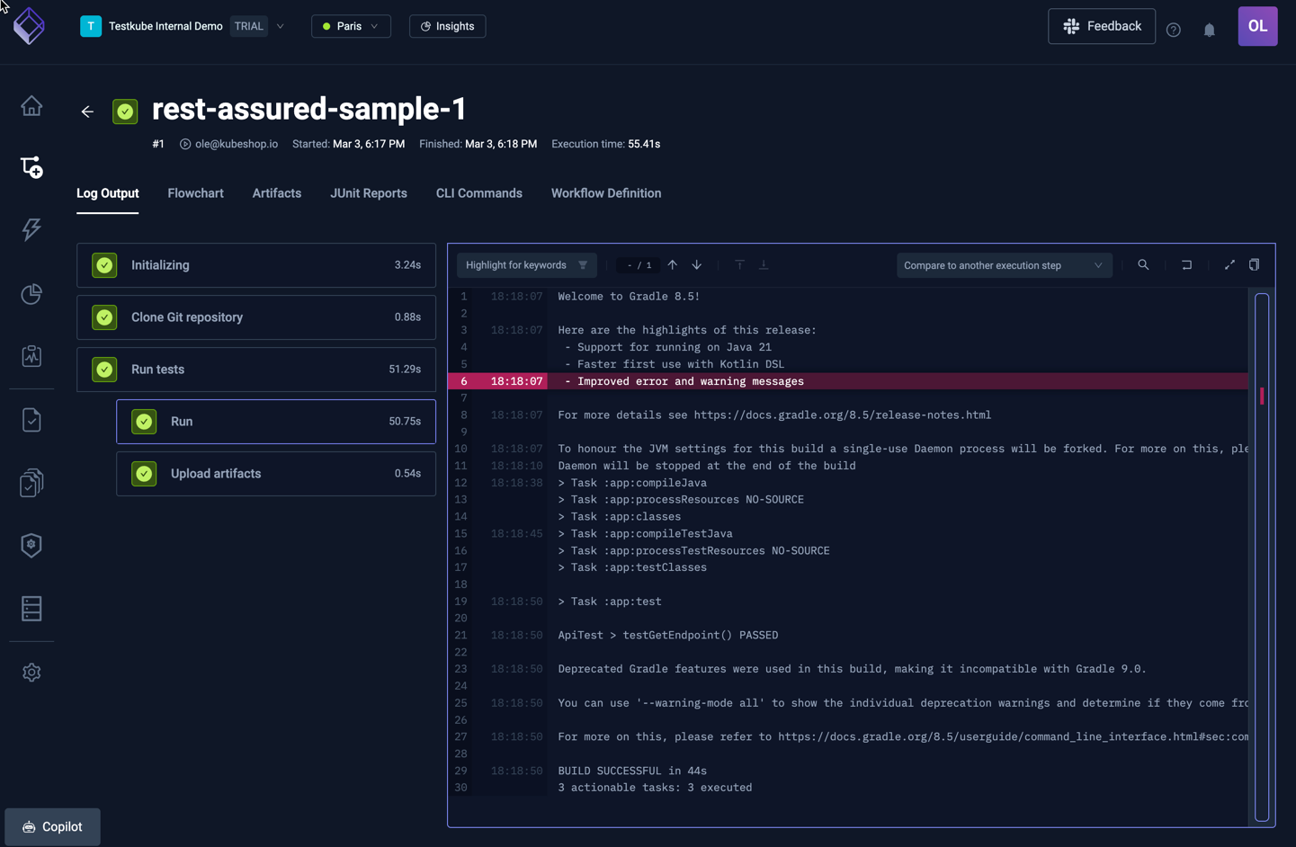 REST Assured Log Output