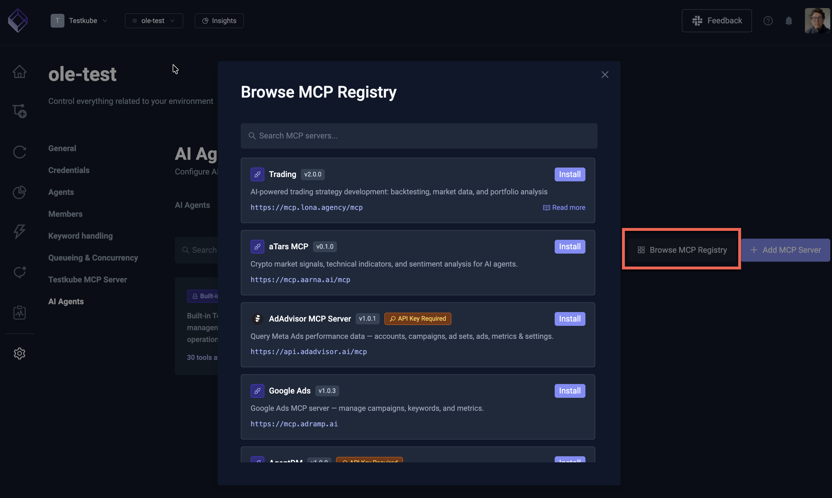 Browse MCP Registry