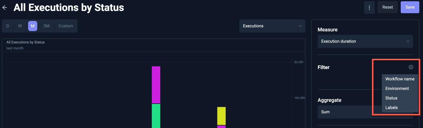 Test Insights Executions Filter