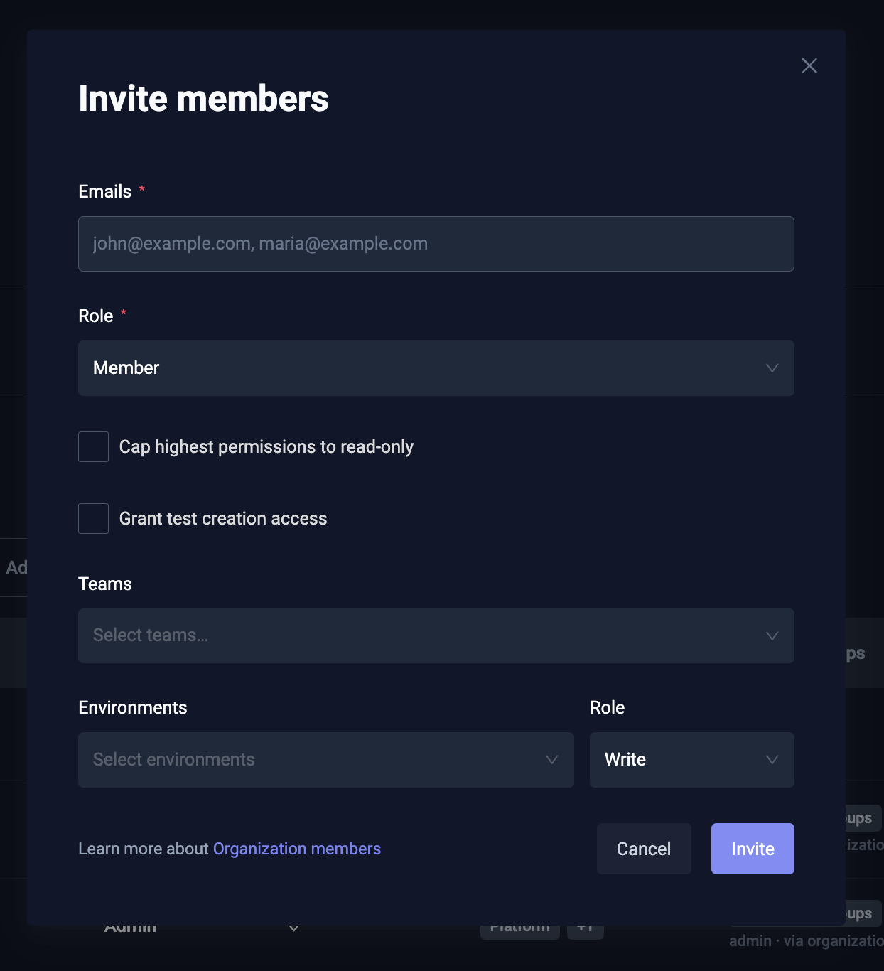 Organization Member Invite