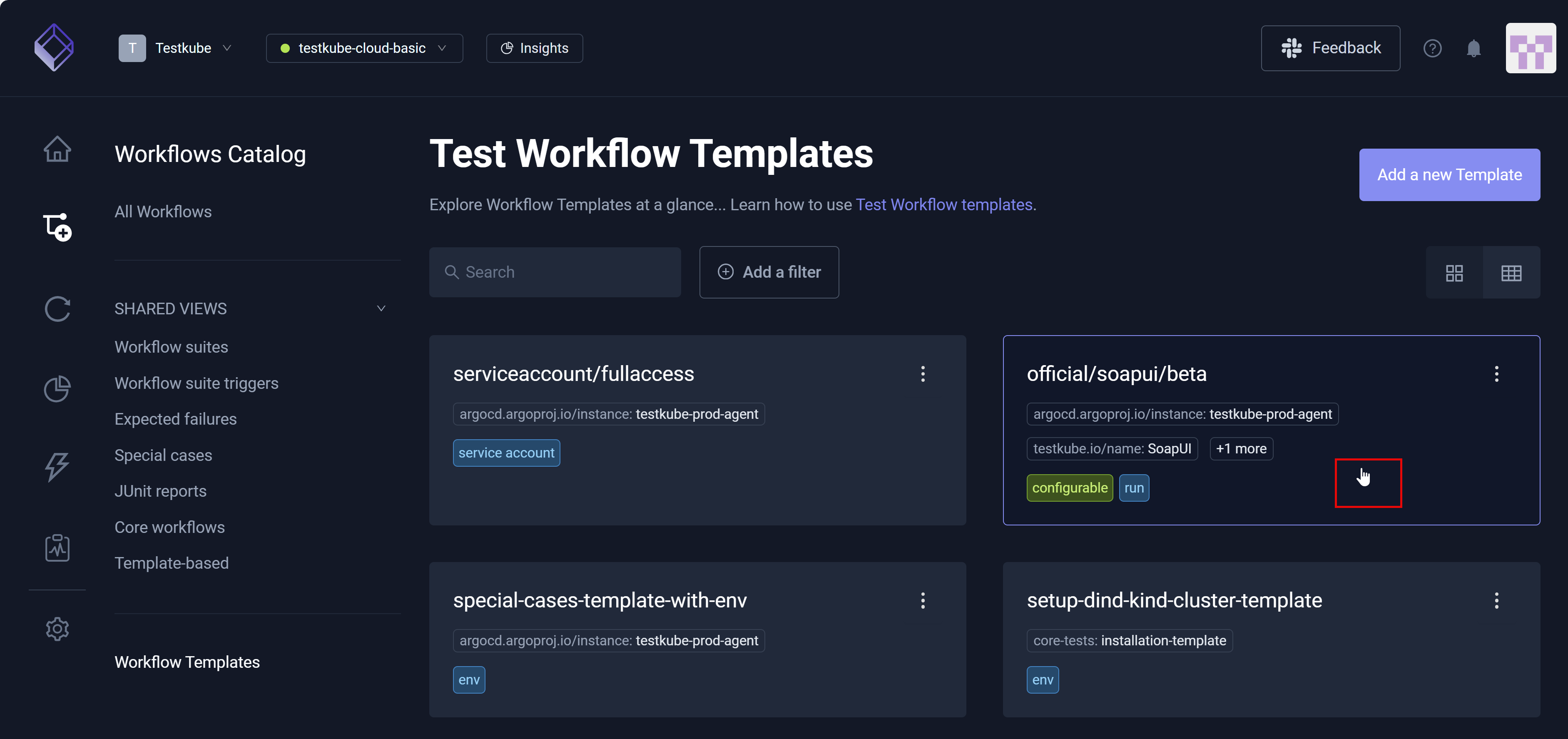 Select Workflow Template